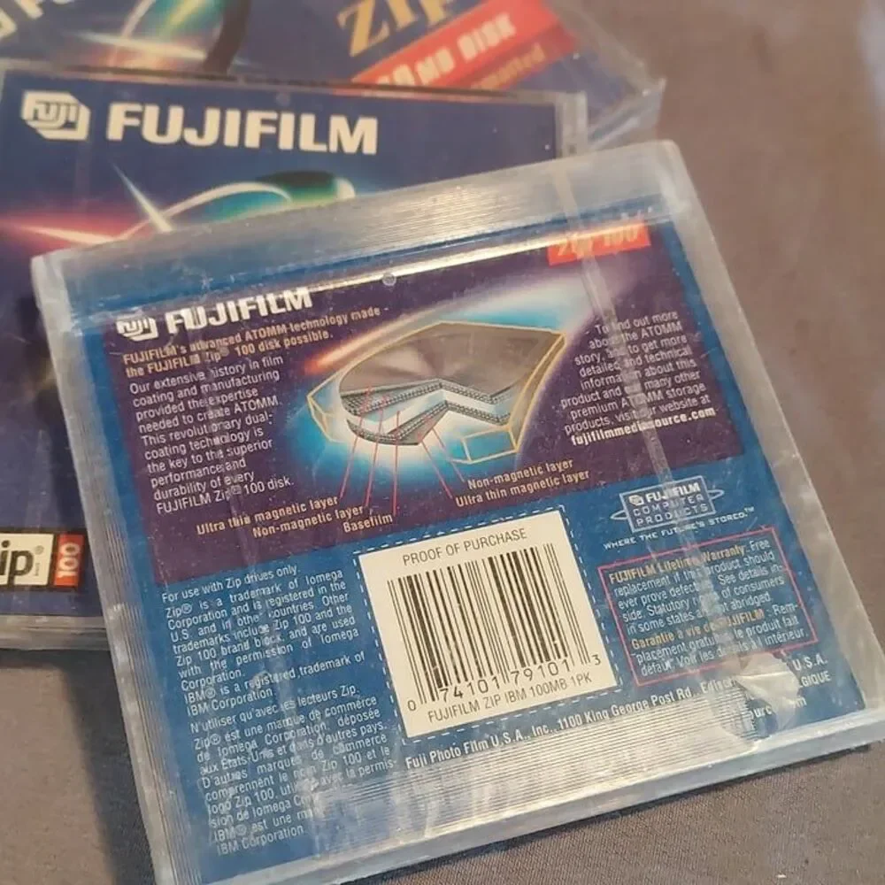 NEW FUJIFILM ZIP 100 DISK IBM & MAC Formatted - 100MB - PACK OF 3
